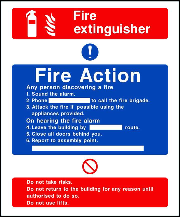 Fire Action Fire Extinguisher Call Point Sign