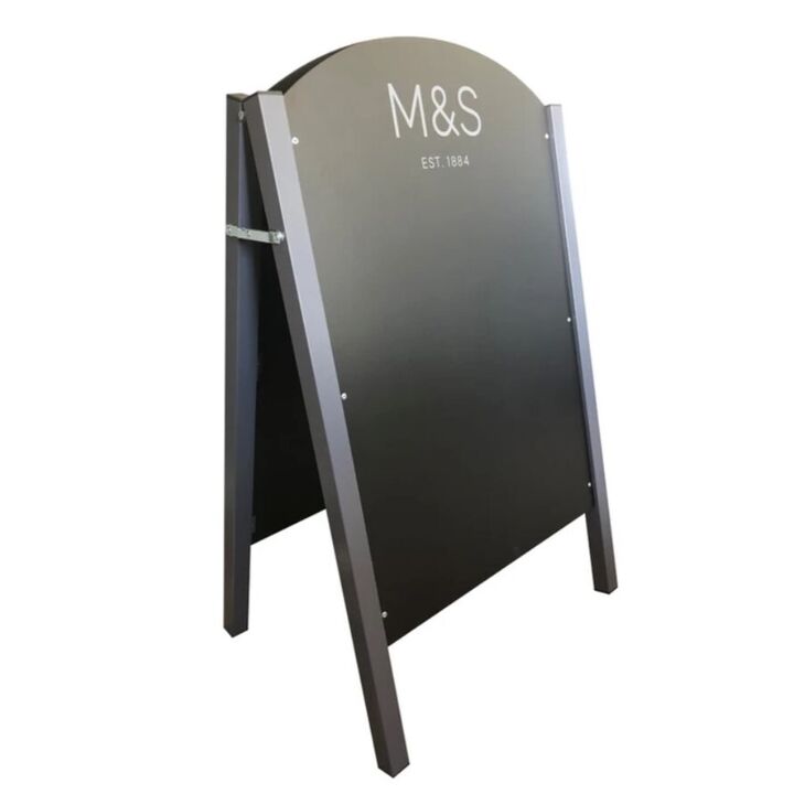 Falcon Chalk A-Board With Slate Grey Wood Stain &amp; M&amp;S Branding Logo.jpg