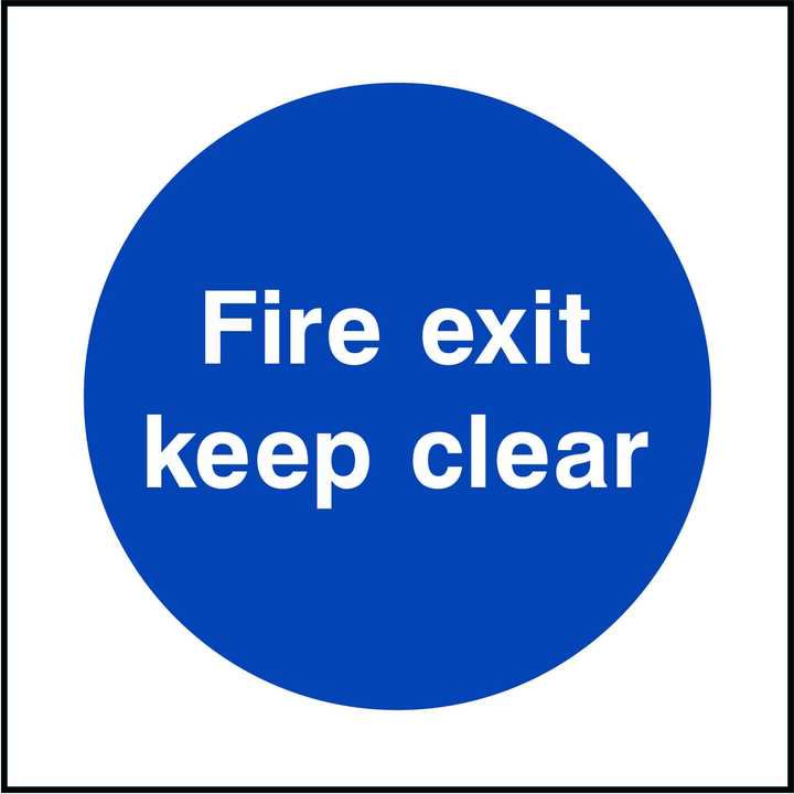 Fire Exit Keep Clear Sign