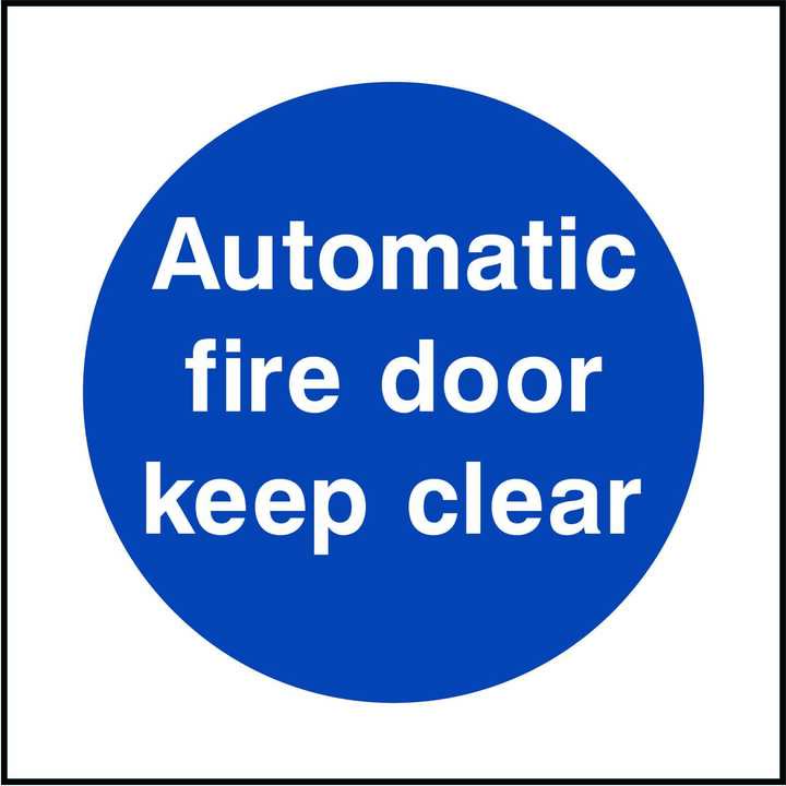 Automatic Fire Door Keep Clear Sign