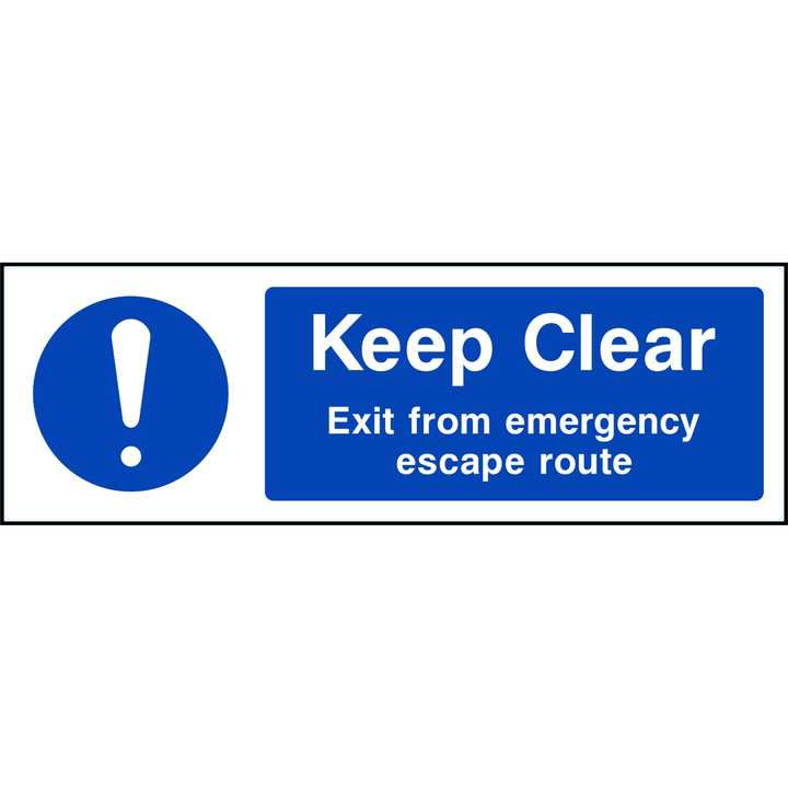 Keep Clear Exit From Emergency Escape Route - Rectangle