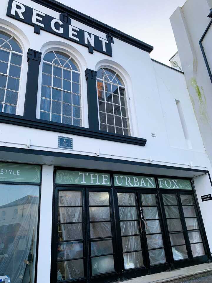 Full Colour Block Out Window Graphics - Shop Branding for The Urban Fox in Lyme Regis