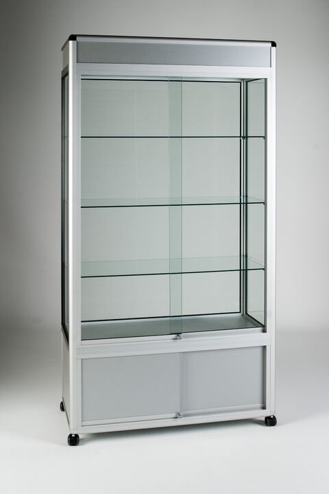 GS30003L Glazed Display Cases - 1000 x 450 x 1932 - 3 Down Light + Cupboard.jpg