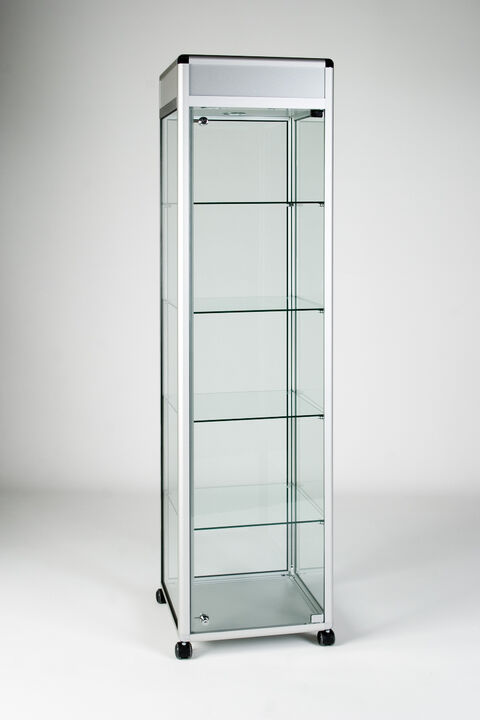 GS3000L Glazed Display Cases - 500 x 500 x 1932mm - 3 Down Lights.jpg