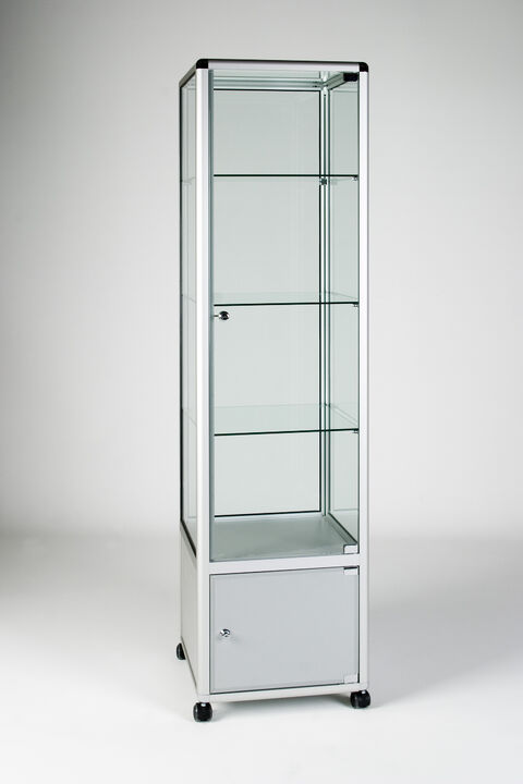 GS3001 Glazed Display Cases - 500 x 500 x 1932mm - With Cupboard.jpg