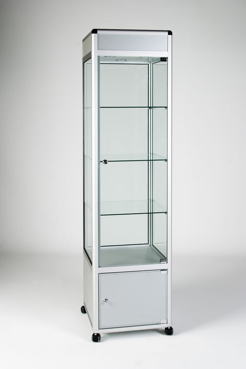 GS3001L Glazed Display Cases - 500 x 500 x 1932 - 3 Down Lights.jpg