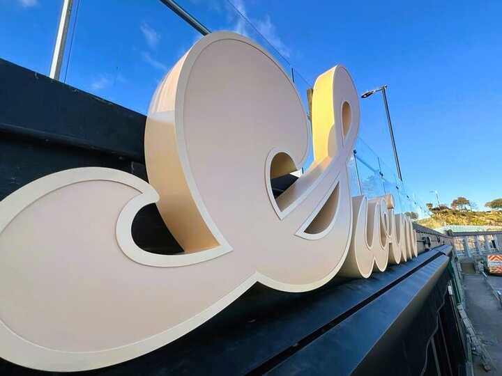 Illuminated Lettering Sign for SWIM Restaurant in Lyme Regis