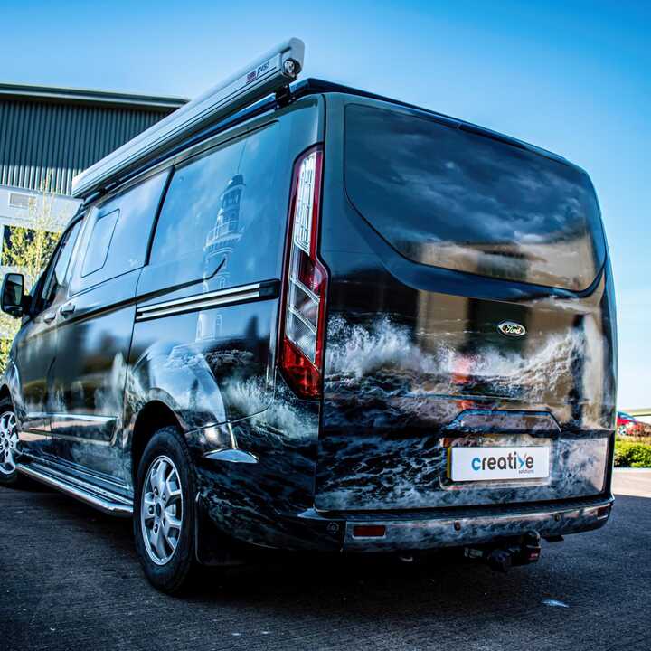 Custom Printed Stormy Sea Full Vehicle Wrap on VW Transporter Van