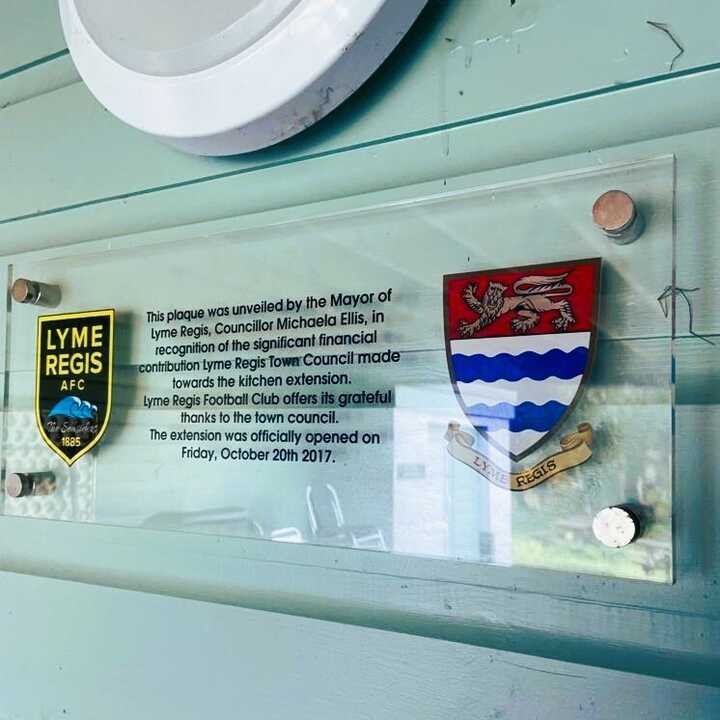 Acrylic Wall Plaque for Lyme Regis Football Club & Lyme Regis Town Council