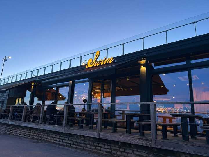 Illuminated Lettering Sign for SWIM Restaurant in Lyme Regis