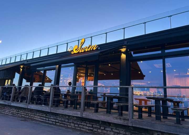 Illuminated Lettering Sign for SWIM Restaurant in Lyme Regis