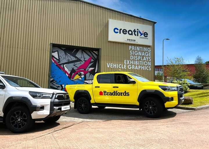 Full Colour-Change Wrap & Branding - Toyota Hilux Invincible X for Bradfords Building Supplies