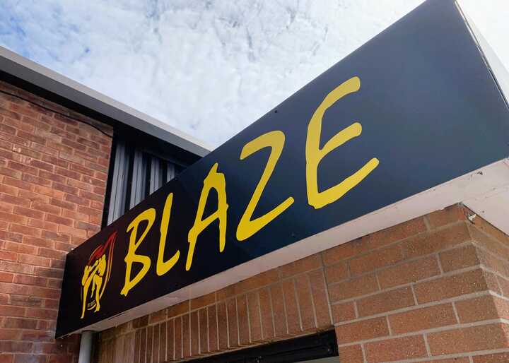 Custom ACM Panel Signage For Building Extension Area - Full External ACM Fascia Signage and Window Frosting for BLAZE Martial Arts & Personal Safety