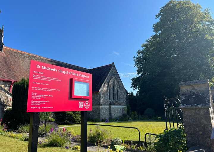 New Church Noticeboard Sign for St Michaels Chapel Of Ease