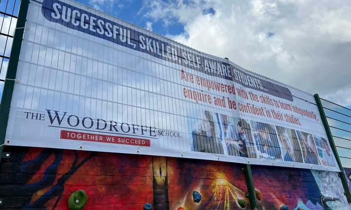 Outdoor Display Banners & One-Way Window Graphics for Woodroffe School