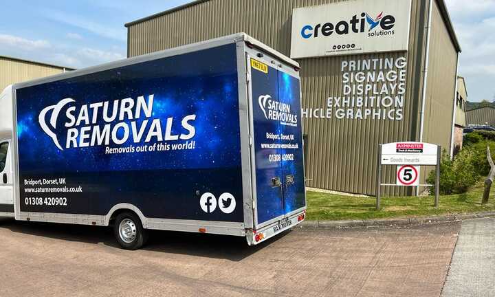 Large Vehicle Graphics Branding for Saturn Removals Van