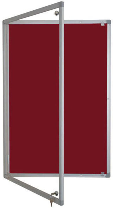 Lockable Premium Felt Noticeboard - Single Door - BURGUNDY.jpg