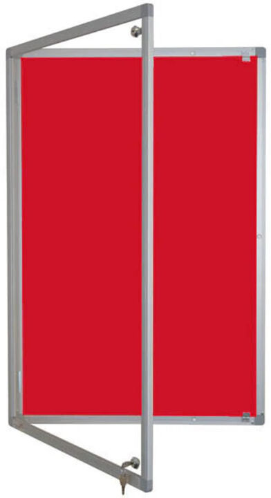 Lockable Premium Felt Noticeboard - Single Door - CHERRY RED.jpg