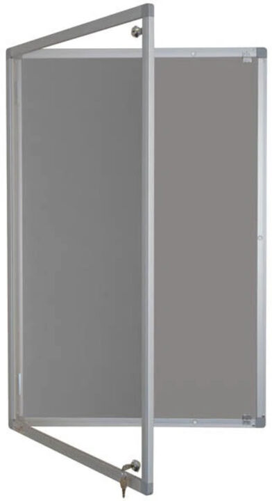 Lockable Premium Felt Noticeboard - Single Door - SILVER.jpg