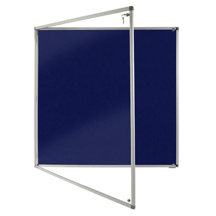 Lockable Premium Felt Noticeboard - Single Door - Square - OXFORD BLUE.jpg