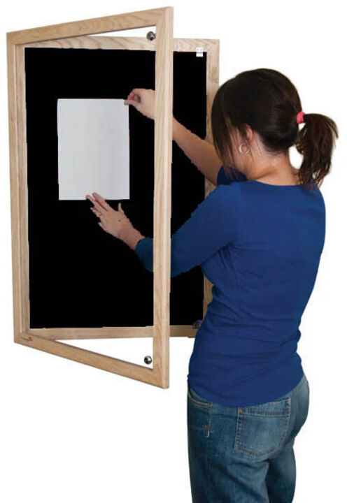 Lockable Wooden Framed Premium Felt Noticeboard -BLACK.jpg