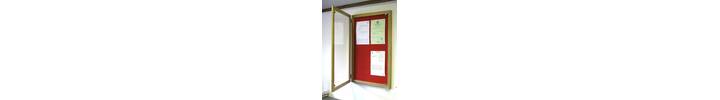 Lockable Wooden Framed Premium Felt Noticeboard - CHERRY RED - IN SITU.jpg