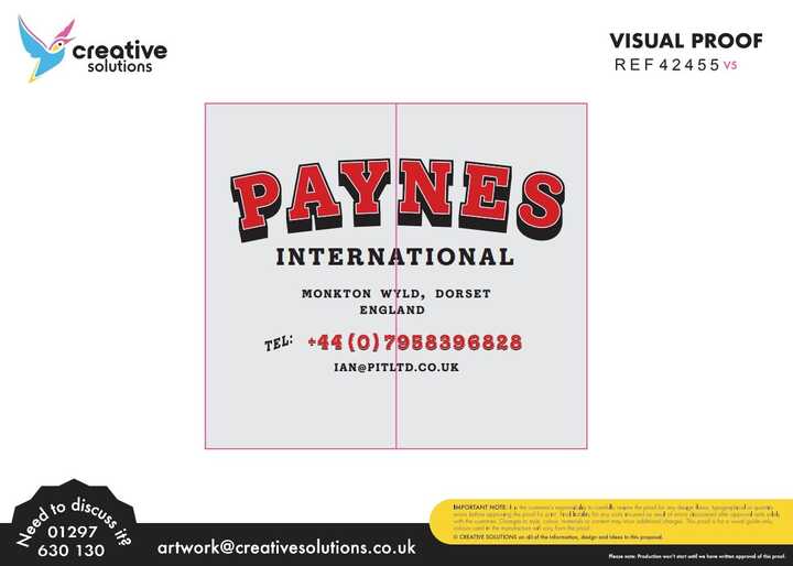 Paynes International Transport Ltd Digital Artwork Proof