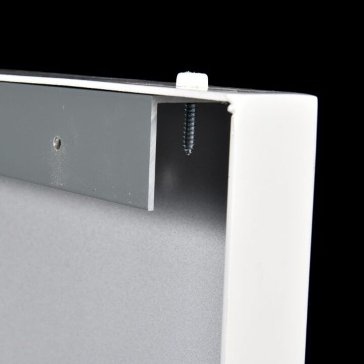 Powder Coated White Internal Corner Angle with Fixing Wall Mounting Bar Aluminium Tray Sign.jpg