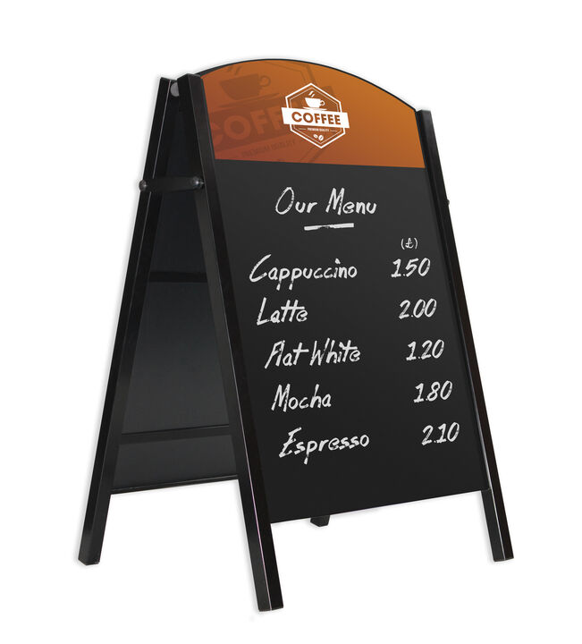 Premier A-Board Black Steel Frame HPL Panel Coffee.jpg