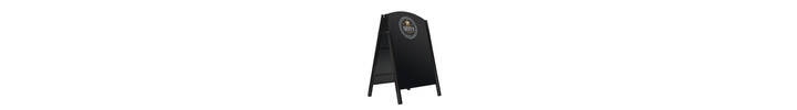 Premier A-Board Satin Black frame with HPL chalkboard panels showing coffee artwork.jpg