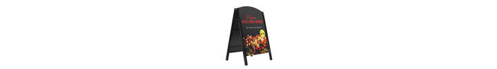 Premier A-Board Satin Black frame with HPL chalkboard panels showing mulled wine artwork.jpg