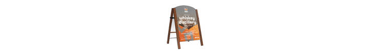 Premier A-Board Wood Effect frame with Foam PVC panels showing whiskey artwork.jpg