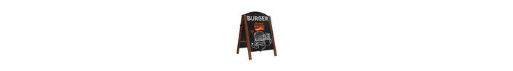 Premier A-Board Wood Effect frame with HPL chalkboard panels showing burger artwork.jpg