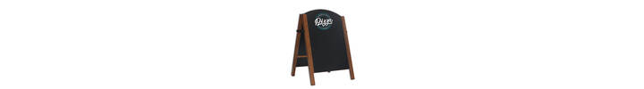 Premier A-Board Wood Effect frame with HPL Chalkboard panels showing pizza artwork.jpg