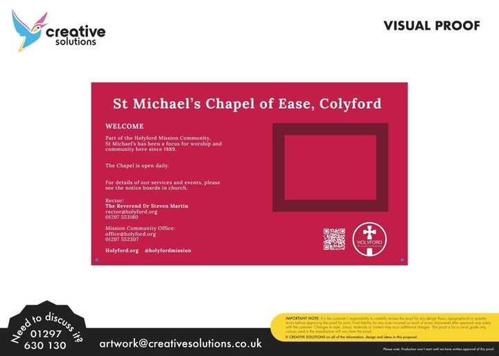 Digital Artwork Proof For New Signage Layout - St Michaels Chapel Of Ease