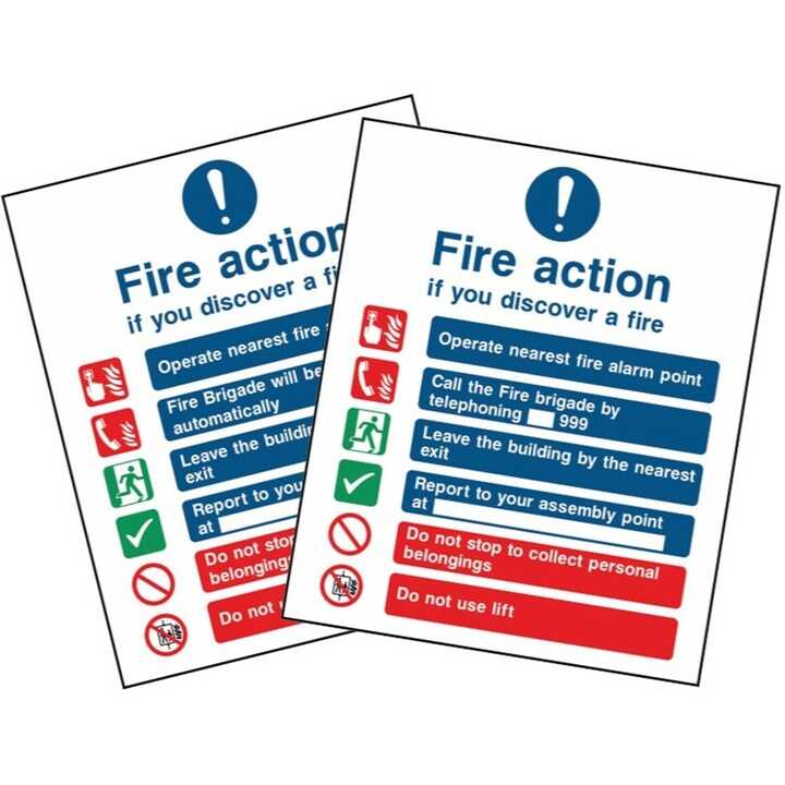 6 Point Fire Action Notice If You Discover A Fire