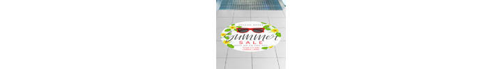 Signtac Self-Adhesive Floor Graphic in a shop showing sale artwork.jpg