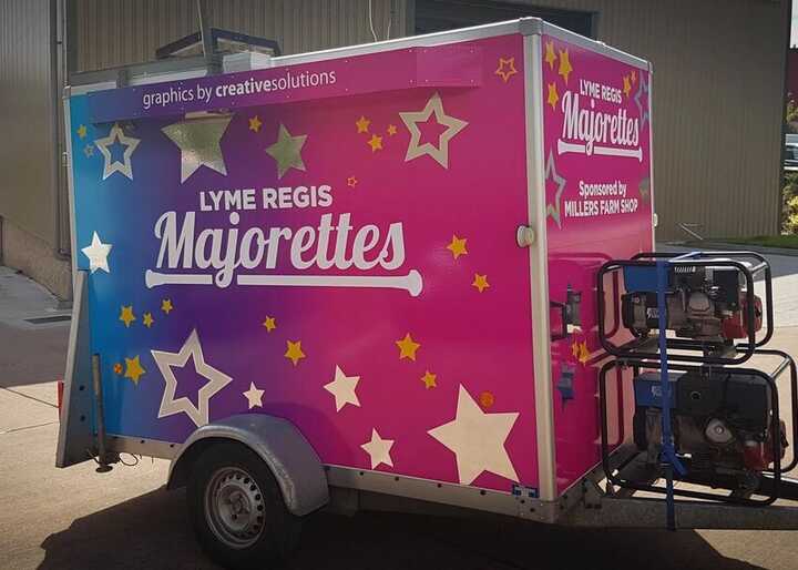 Printed Wrap & Trailer Graphics for Lyme Regis Majorettes Event Trailer