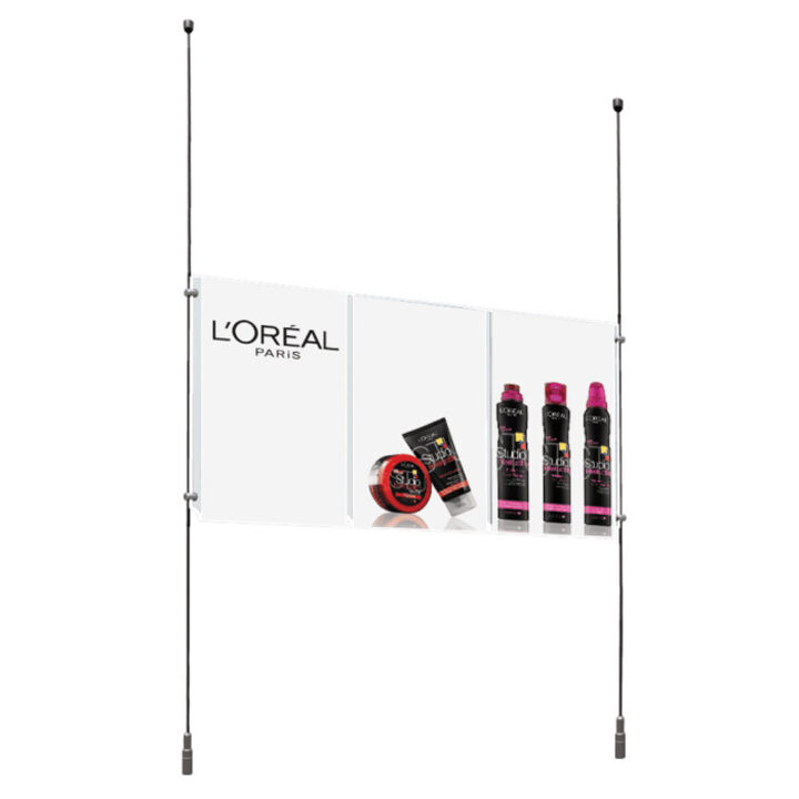 Triple A4 Acrylic Poster Holder for rod and cable displays.png