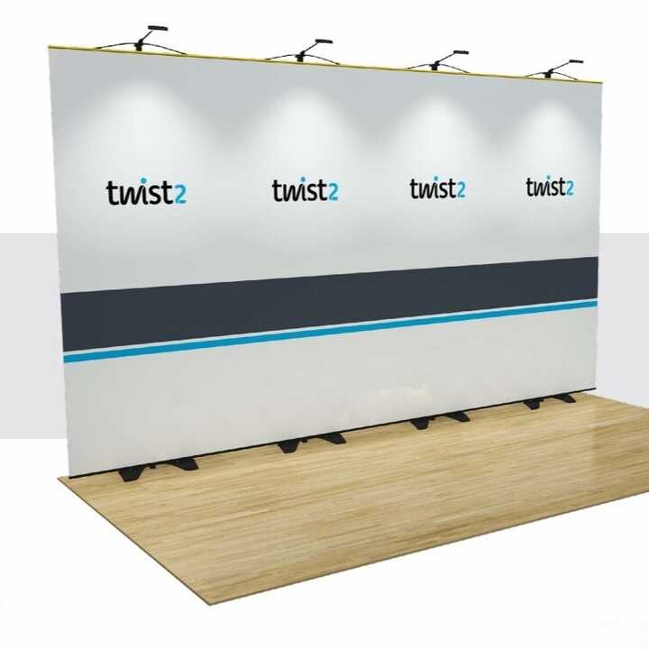 Twist2 4m Linked Banner Stand Wall