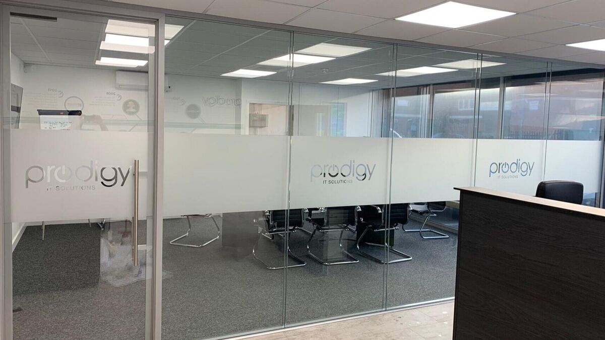 Frosted Vinyl Branded Window Manifestation For Meeting Room - Prodigy IT Solutions.jpg
