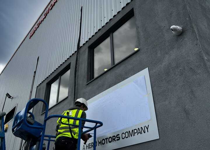 Custom Fascia Signage - ACM Panel With Built-Up Steel Letters & Logo above the entrance door