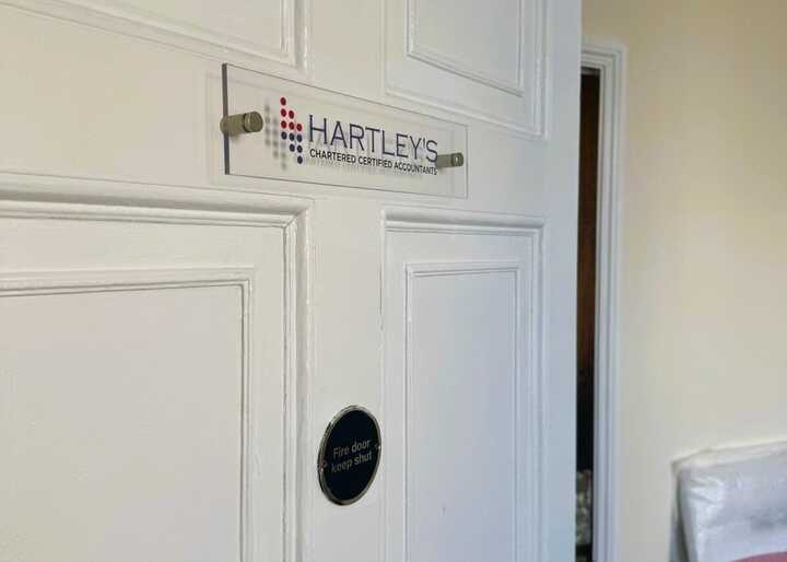 Acrylic Door Sign on Silver Stand-Off Fixings