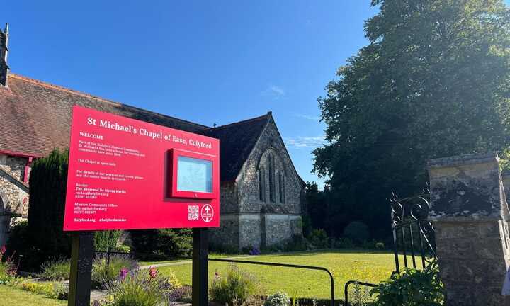 New Church Noticeboard Sign for St Michaels Chapel Of Ease