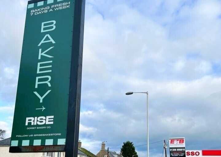 Roadside ACM Post Mounted Signage for Rise Bakery