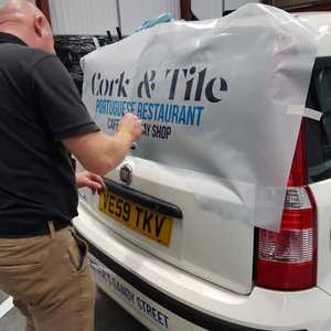 Works Vehicle Back Window Contra Vision Application