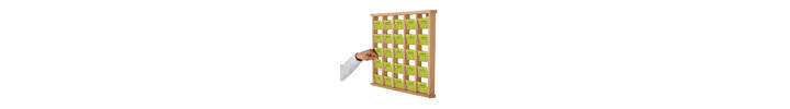 Use a Wooden Wall Mounted Card Holders for an attractive wall display.png