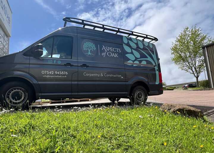 Side View - Back View - Vehicle signwriting for Aspects of Oaks VW Crafter