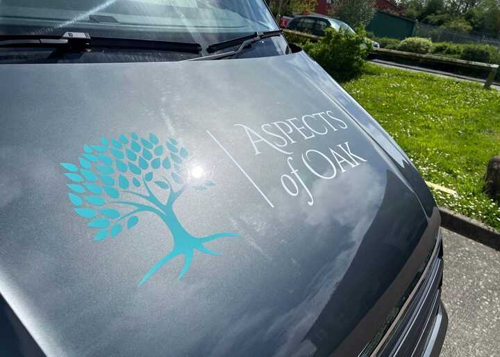 Bonnet Close-Up Printed & Cut Vinyl Vehicle Graphics for Aspects of Oak livery