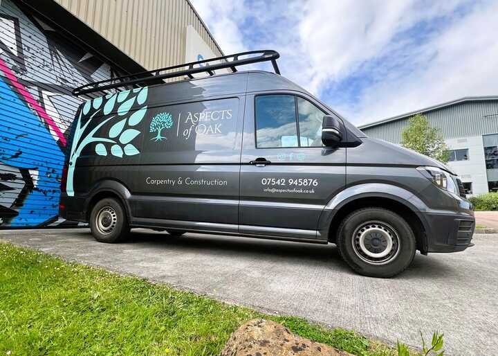 Side View Printed & Cut Vinyl Vehicle Graphics for Aspects of Oak livery